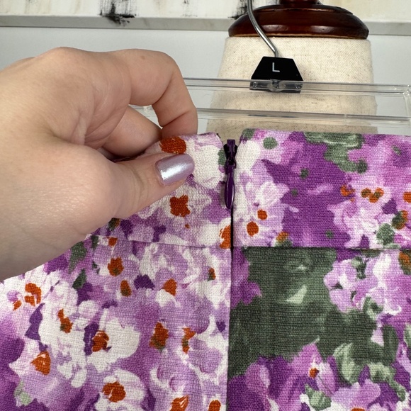 J. Crew Purple Floral Watercolor Pencil Skirt - Picture 4 of 5